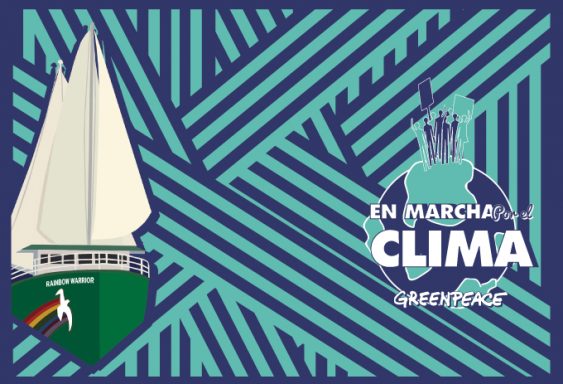 Imagen de la campaña En marcha por el clima con el Rainbow Warrior
