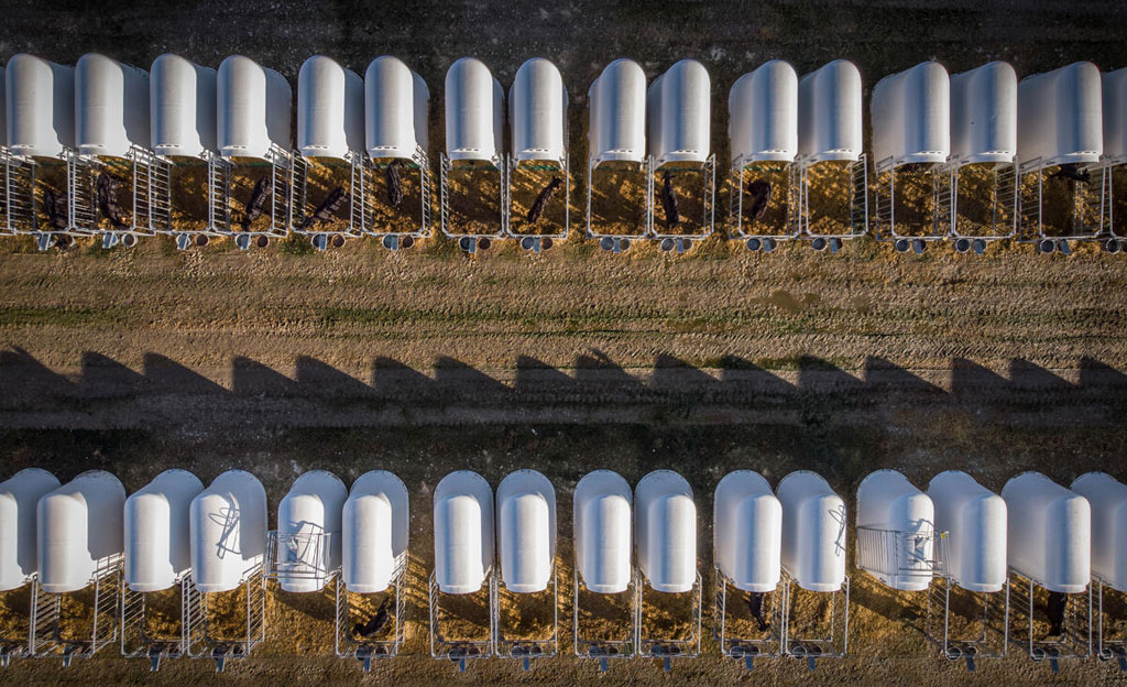Vista aerea de la macrogranja de Valle de Odieta en Caparroso, Navarra.