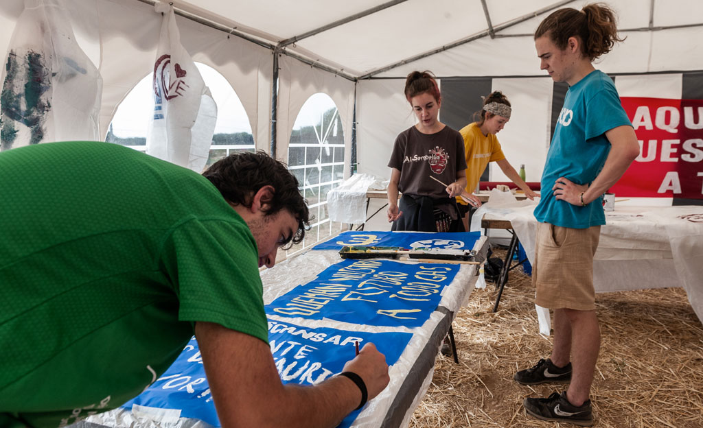 Activistas en un encuentro de la escuela de activismo de Greenpeace