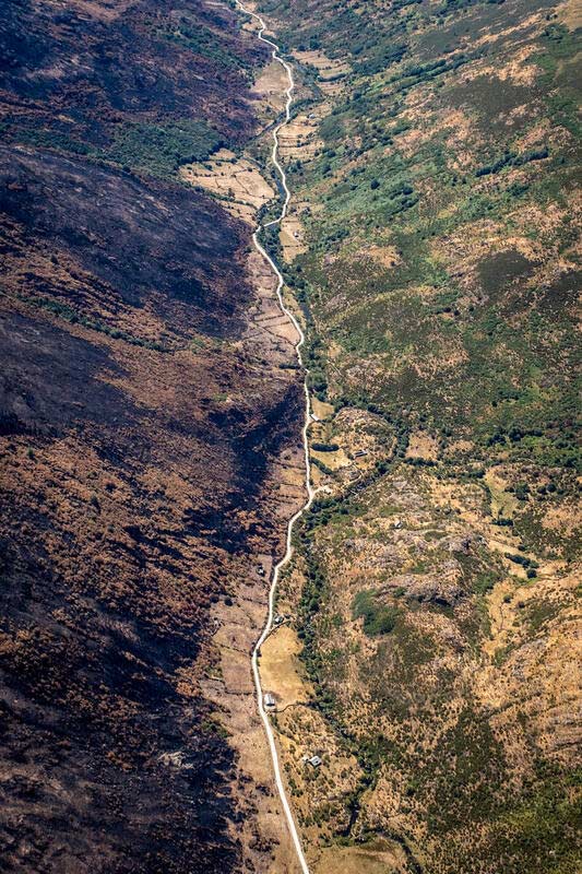 Consecuencias de los incendios en el Parque Natural del Lago de Sanabria, las sierras de la Segundera y de Porto, y el embalse de Cárdena, en la provincia de Zamora. 